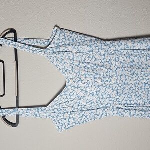 Faithfull the Brand Blue & White Floral Resort Romper Womens Large Neiman Marcus